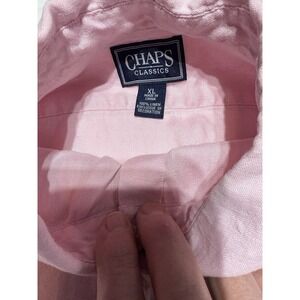 Chaps Men's XL Pink Linen Button Down Shirt Long Sleeve Classic Fit